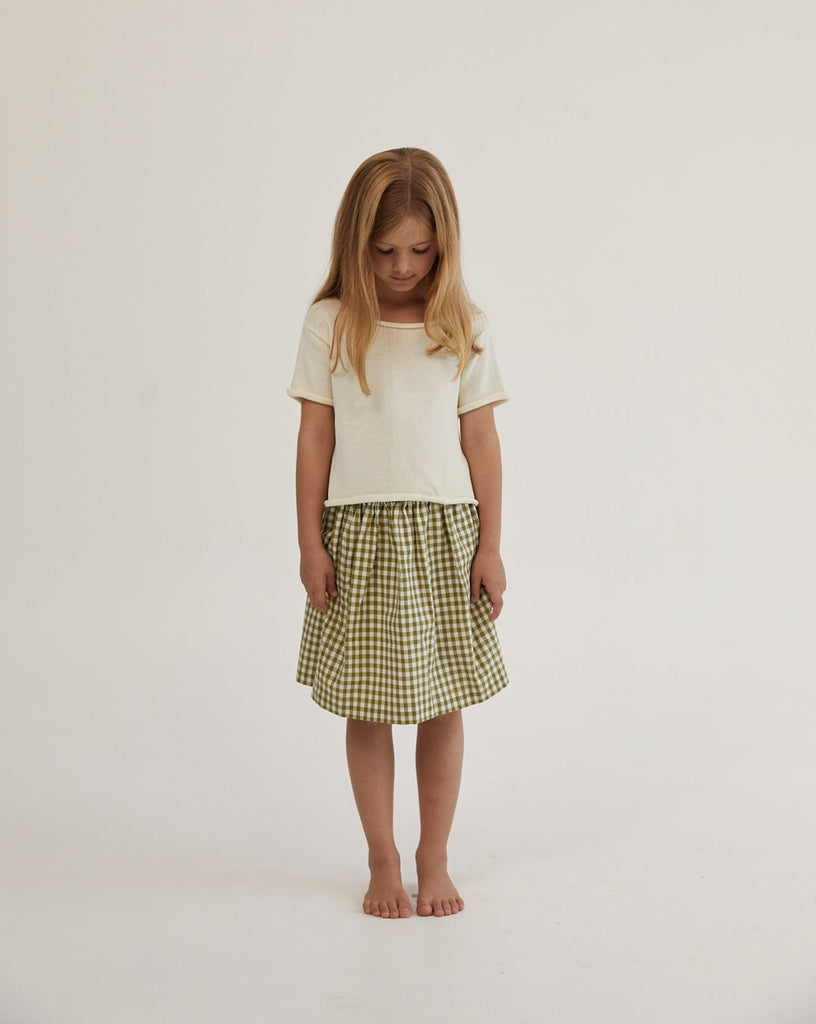 Fleur Skirt, Olive Gingham