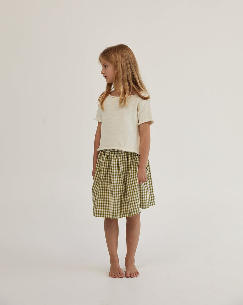 Fleur Skirt, Olive Gingham